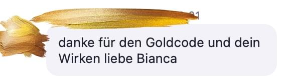 Nachricht einer Teilnehmerin über den Goldcode